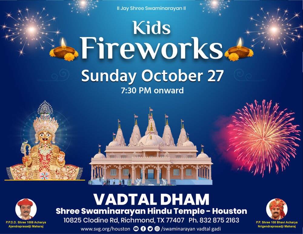 Swaminarayan Vadtal Gadi, Kids-Fireworks.jpg